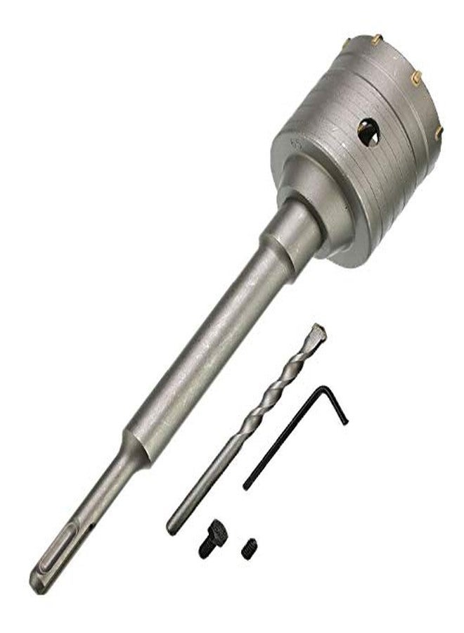 Digital Craft منشار ثقب جداري من الخرسانة والأسمنت والحجر من ديجيتال كرافت، قطر 100 مم، قضيب دائري 300 مم، ساق SDS Plus، مجموعة قاطع منشار ثقب جداري من الخرسانة والأسمنت + مثقاب + مفتاح ربط - Image 3